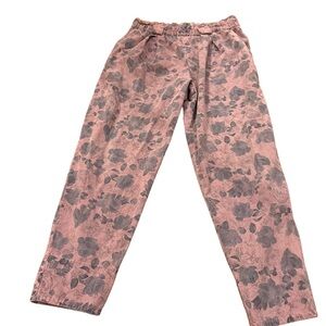 Vintage Airport Floral High Rise Elastic Paperbag Waist pants